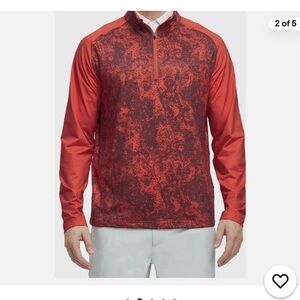 NWT Maelreg Men's Red Long Sleeve Shirt performance pullover golf pullover